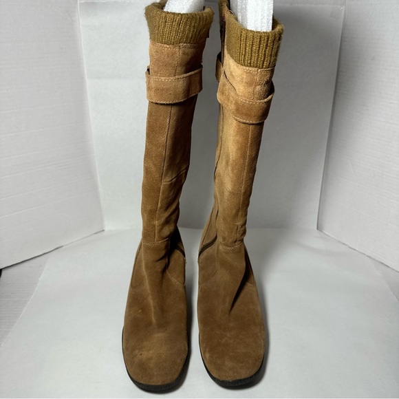 A.N.A | A New Approach Light Brown Tall Suede Wedge Boots | Size 10 - Picture 4 of 14